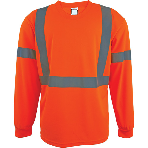 Long Sleeve Safety Shirt, Polyester, 2X-Large, High Visibility Orange Haskins Industrial Inc.