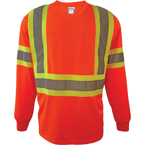 Long Sleeve Safety Shirt, Polyester, 2X-Large, High Visibility Orange Haskins Industrial Inc.