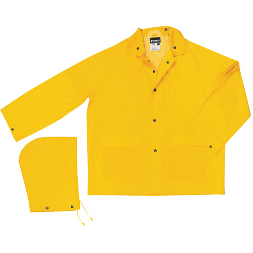 Classic Series Rain Jacket with Detachable Hood, Polyester/PVC, X-Large, Yellow Haskins Industrial Inc.