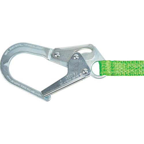 Miller&reg; HP Shock-Absorbing Lanyard, 4', Locking Rebar Hook Center, Locking Snap Hook Leg Ends, Polyester Haskins Industrial Inc.