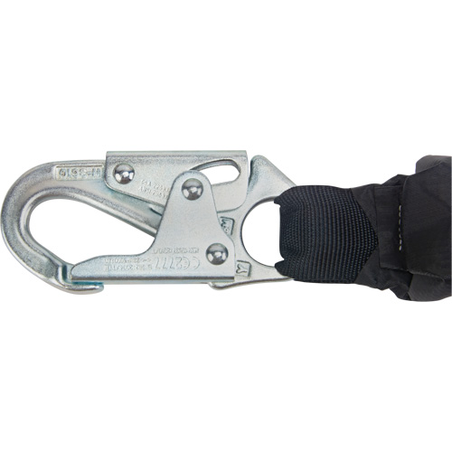 Miller&reg; HP Shock-Absorbing Lanyard, 4', Locking Rebar Hook Center, Locking Snap Hook Leg Ends, Polyester Haskins Industrial Inc.