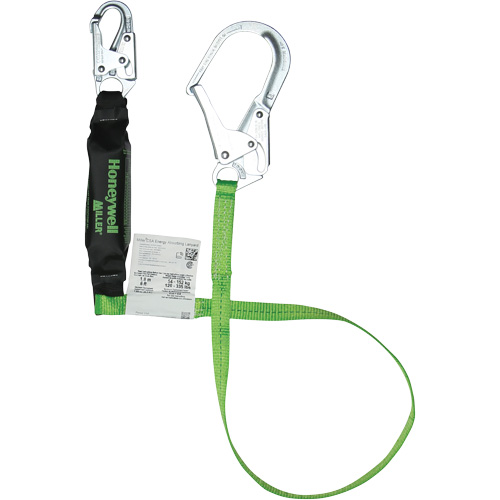 Miller&reg; HP Shock-Absorbing Lanyard, 6', Scaffold Hook Center, Locking Snap Hook Leg Ends, Polyester Haskins Industrial Inc.