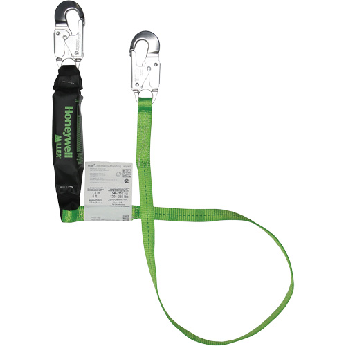 Miller&reg; HP Shock-Absorbing Lanyard, 6', Locking Snap Hook Center, Locking Snap Hook Leg Ends, Polyester Haskins Industrial Inc.