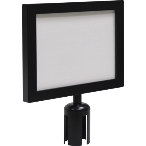 Cadre d'enseigne pour poteau de barri&egrave;re pour le contr&ocirc;le des foules, Noir Haskins Industrial Inc.