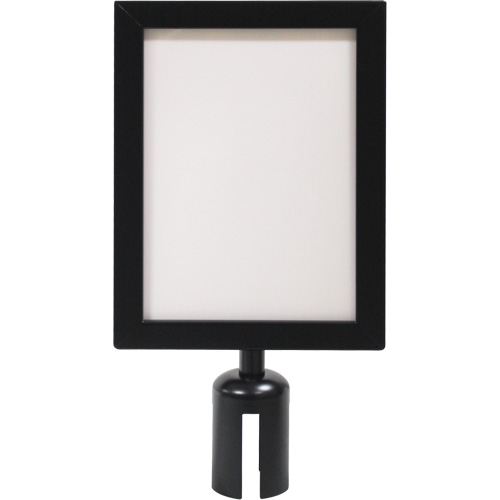 Cadre d'enseigne pour poteau de barri&egrave;re pour le contr&ocirc;le des foules, Noir Haskins Industrial Inc.