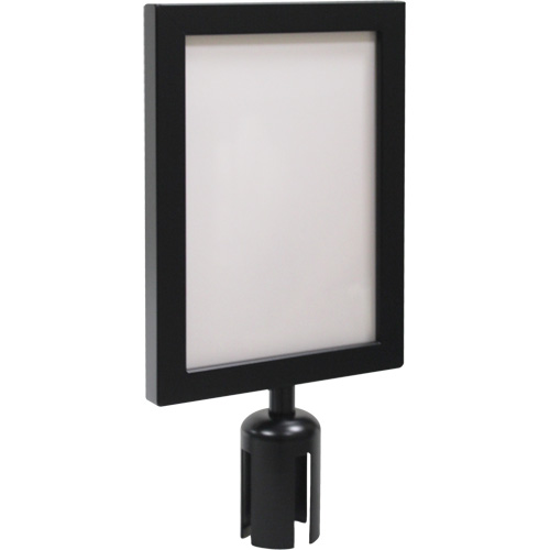 Cadre d'enseigne pour poteau de barri&egrave;re pour le contr&ocirc;le des foules, Noir Haskins Industrial Inc.