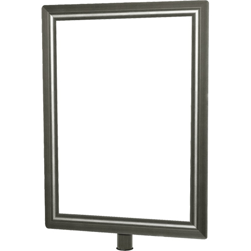 Porte-enseigne vertical robuste pour montant classique, Chrome satin&eacute; Haskins Industrial Inc.