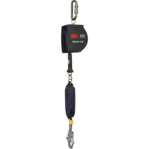 Cordage de s&eacute;curit&eacute; autor&eacute;tractable allong&eacute; Nano-Lok, 15', Acier inoxydable, Pivotant Haskins Industrial Inc.
