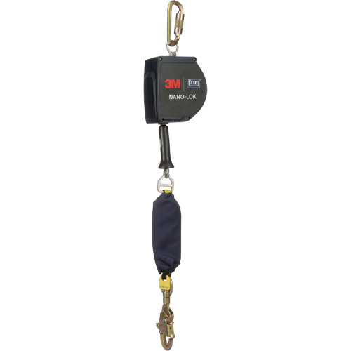 Cordage de s&eacute;curit&eacute; autor&eacute;tractable allong&eacute; Nano-Lok, 15', Acier galvanis&eacute;, Pivotant Haskins Industrial Inc.