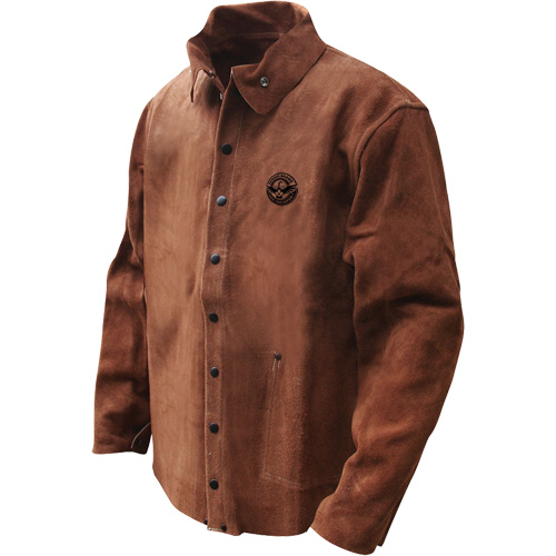 Gander Brand Split Cowhide Welding Jacket, Leather, 4X-Large, Brown Haskins Industrial Inc.