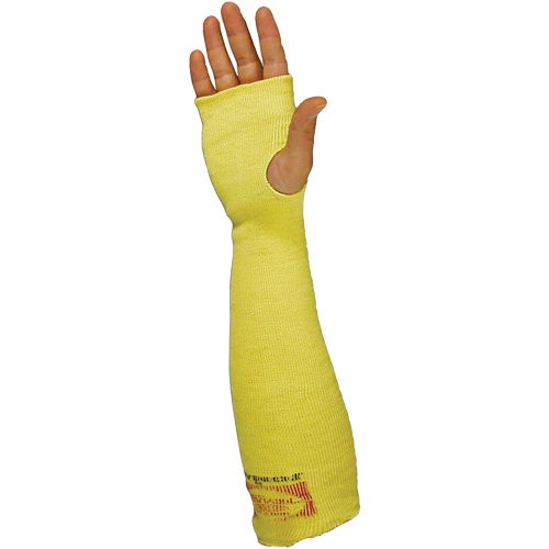 Sleeves with Thumb Hole, Kevlar&reg;, 22", ANSI/ISEA 105 Level 3/EN 388 Level 3, Yellow Haskins Industrial Inc.