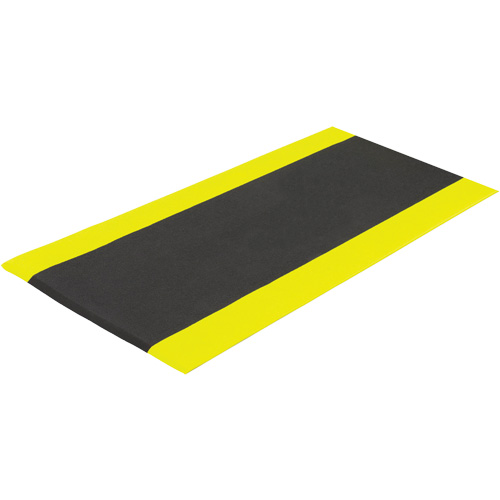 Airsoft Anti-Fatigue Mat, Pebbled, 3' x 5' x 3/8", Black/Yellow, PVC Sponge Haskins Industrial Inc.