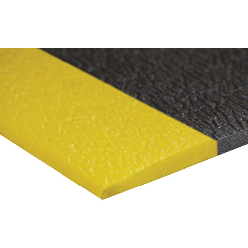 Airsoft Anti-Fatigue Mat, Pebbled, 3' x 5' x 3/8", Black/Yellow, PVC Sponge Haskins Industrial Inc.