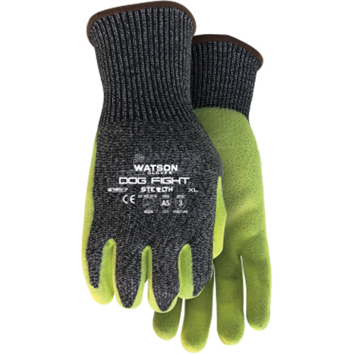Stealth Dog Fight Cut Resistant Gloves, Size Medium, Nitrile Coated, Glass Fibre/HPPE/Nylon/Stainless Steel Shell, ASTM ANSI Level A5 Haskins Industrial Inc.