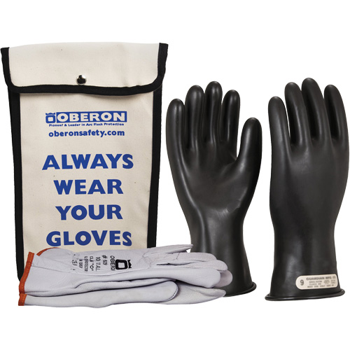 Class 0 Rubber Electrical Glove Kit, 10, 11" L, 20 cal/cm², NFPA 70E Haskins Industrial Inc.