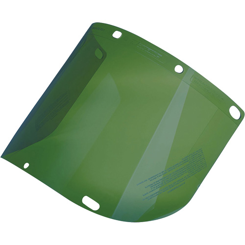 Dynamic Formed Faceshield, Polycarbonate, Green Tint Haskins Industrial Inc.