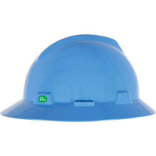 Casque de s&eacute;curit&eacute; &agrave; bord complet V-Gard GREEN avec fentes, R&eacute;pond aux normes CSA type 1, Suspension Rochet Haskins Industrial Inc.