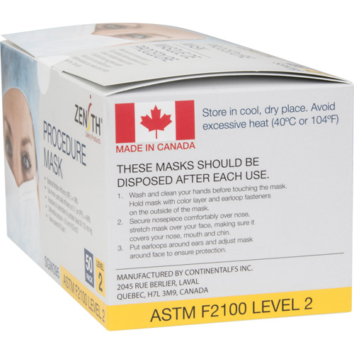 Disposable Procedure Face Masks, ASTM F2100 Level 2, Class 1 Haskins Industrial Inc.