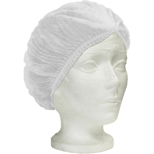 Bonnet bouffant pliss&eacute; Ronco Care, Polypropyl&egrave;ne, 24", Blanc Haskins Industrial Inc.