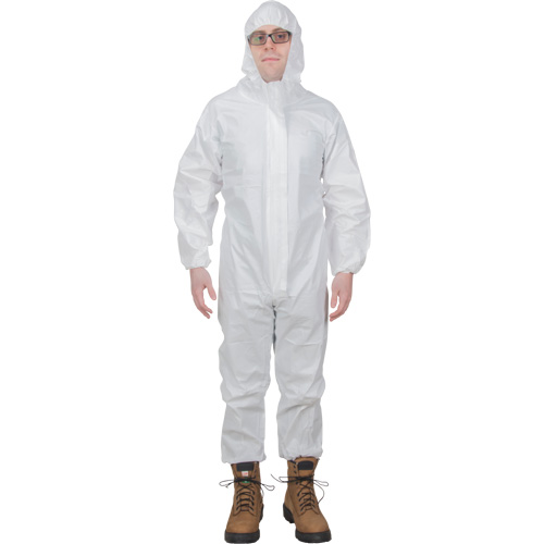 Premium Hooded Coveralls, 4X-Large, White, Microporous Haskins Industrial Inc.