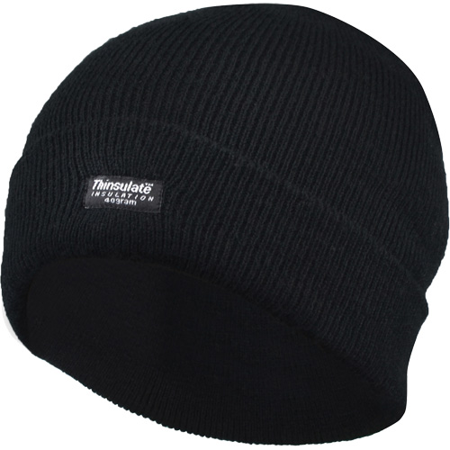 Tuque doubl&eacute;e &agrave; rebord, Doublure en Thinsulate, Taille unique, Noir Haskins Industrial Inc.