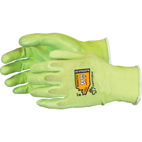 Composite Filament Fiber Cut-Resistant Hi-Viz Glove, Size 5, 18 Gauge, Foam Nitrile Coated, TenActiv Shell, ANSI/ISEA 105 Level 4 Haskins Industrial Inc.