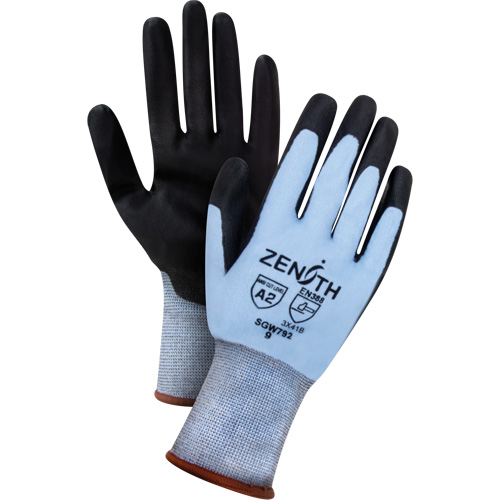 Gants r&eacute;sistants &agrave; la coupe &agrave; dext&eacute;rit&eacute; ultime, Taille Moyen, Calibre 18, Rev&ecirc;tement Polyur&eacute;thane, Enveloppe en PEHP, ASTM ANSI niveau A2/EN 388 niveau B Haskins Industrial Inc.