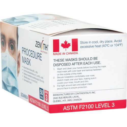 Disposable Procedure Face Masks, ASTM F2100 Level 3, Class 1 Haskins Industrial Inc.