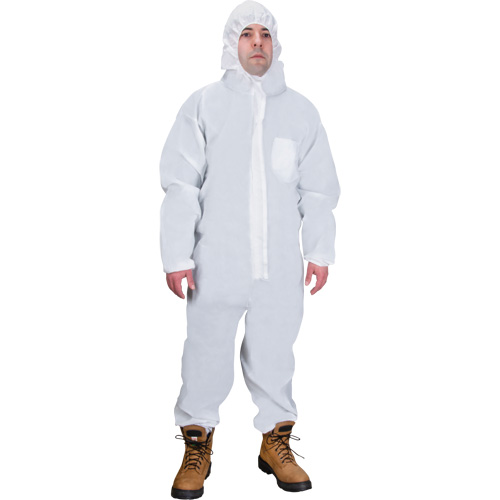 Hooded Coveralls, X-Large, White, SMS Haskins Industrial Inc.