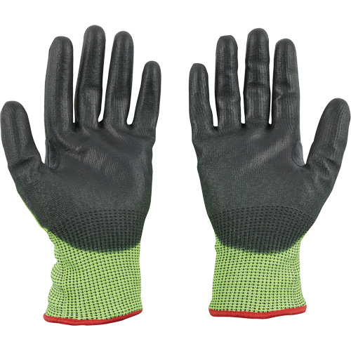 Gants &agrave; haute visibilit&eacute; enduits par trempage, Taille Petit, Calibre 15, Rev&ecirc;tement Polyur&eacute;thane, Enveloppe en Poly&eacute;thyl&egrave;ne, ASTM ANSI niveau A5 Haskins Industrial Inc.