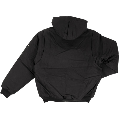 Blouson d'aviateur en toile lourde avec capuchon, Hommes, Petit, Noir Haskins Industrial Inc.