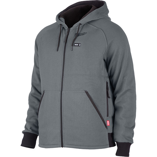 M12 Heated Hoodie, Men's, 3X-Large, Grey, Polyester Haskins Industrial Inc.