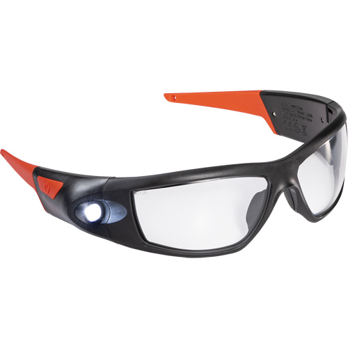 SPG500 Rechargeable Inspection Beam Safety Glasses, Clear Lens, ANSI Z87+ Haskins Industrial Inc.