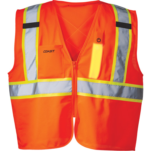 SV350 X-Back Safety Vest with Light, High Visibility Orange, Small, Polyester Haskins Industrial Inc.