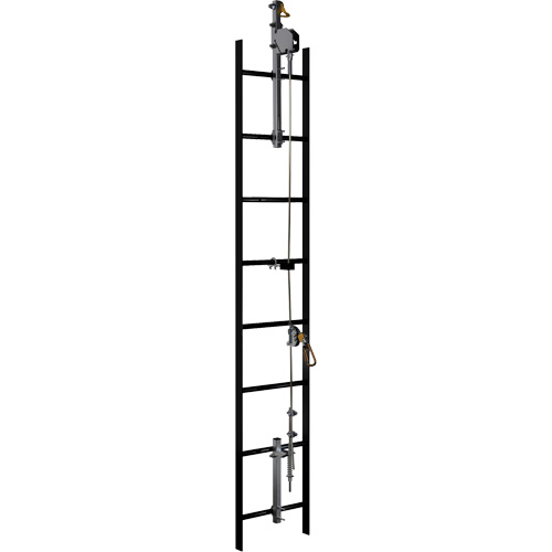 20' Lad-Saf Cable Vertical Safety System, Galvanized Steel Haskins Industrial Inc.