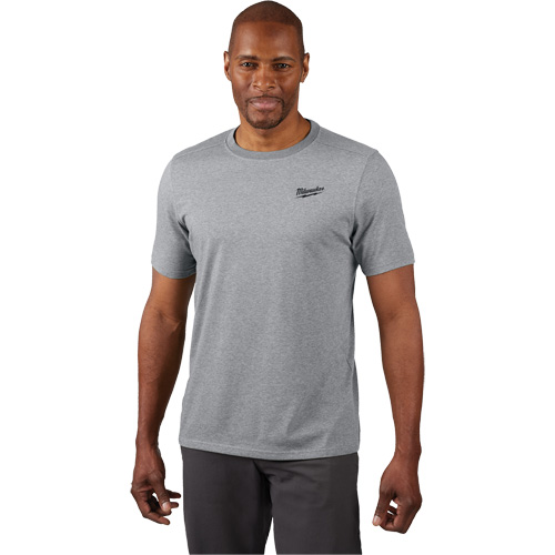 Hybrid Work Tee Shirt, Men's, Small, Grey Haskins Industrial Inc.