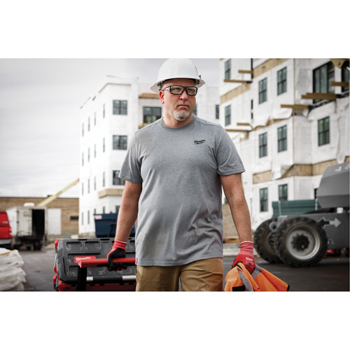Hybrid Work Tee Shirt, Men's, Small, Grey Haskins Industrial Inc.