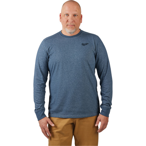 Hybrid Work Tee Shirt, Men's, Small, Blue Haskins Industrial Inc.