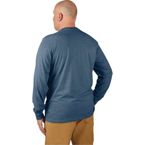 Hybrid Work Tee Shirt, Men's, Small, Blue Haskins Industrial Inc.