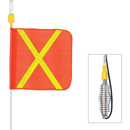 Safety Whip&reg; All-Weather Super-Duty Warning Whips with Constant LED Light, Spring Mount, 5' High, Orange with Reflective Haskins Industrial Inc.