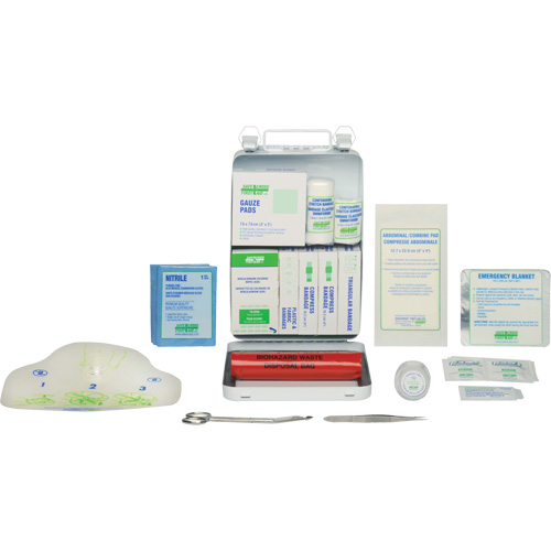 Trousse de premiers soins de base 16 unit&eacute;s, R&eacute;pond &agrave; la norme CSA Z1220-17 type 2 environnements &agrave; faible risque, Petit (2-25 travailleurs) Haskins Industrial Inc.