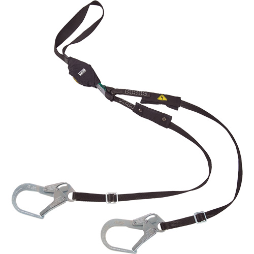 V-Series Utility Energy Absorbing Lanyard, 6', Rebar Hook Center, Snap Hook Leg Ends, Nylon Haskins Industrial Inc.