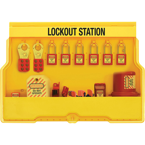 Station de cadenassage dappareils &eacute;lectriques de qualit&eacute; sup&eacute;rieure, Cadenas Thermoplastique, Capacit&eacute; de 16, Cadenas Compris Haskins Industrial Inc.