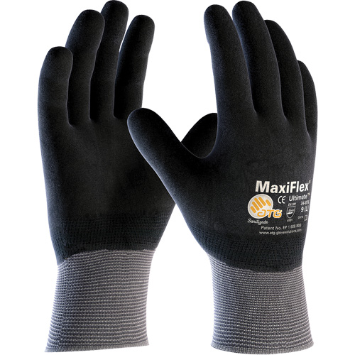 ATG MaxiFlex&reg; Ultimate Touchscreen Compatible Gloves, Large, Nitrile Coating, 15 Gauge, Nylon/Elastane Shell Haskins Industrial Inc.