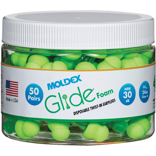 Glide&reg; Foam Earplugs, Bulk - Canister Haskins Industrial Inc.