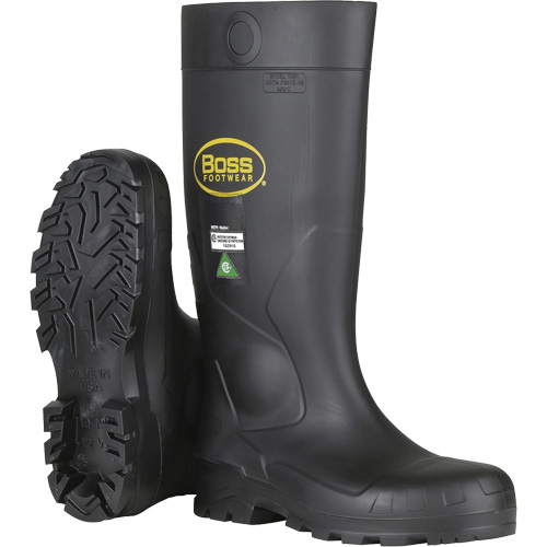 Botte de s&eacute;curit&eacute; compl&egrave;te Boss Dynamic, PVC, Embout Acier, Pointure 6, Semelle R&eacute;sistant aux perforations Haskins Industrial Inc.