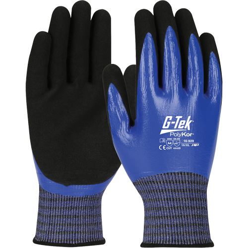 G-Tek&reg; PolyKor&reg; X7 Cut-Resistant Gloves, Size Small, 18 Gauge, Nitrile Coated, Engineered Yarn Shell, ANSI/ISEA 105 Level 4 Haskins Industrial Inc.