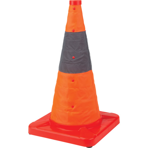 Collapsible Traffic Cone, 18" H, Orange Haskins Industrial Inc.