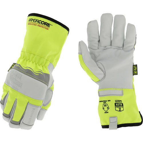 Hi-Viz Needlestick Protection Gloves, Size Small, Polyurethane Coated, DuraHide Shell, ASTM ANSI Level A5 Haskins Industrial Inc.