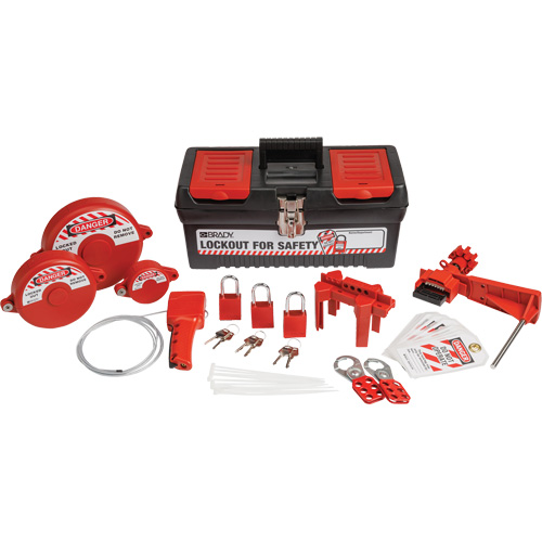 Lockout Tagout Kit with Aluminum Safety Padlocks in Toolbox, Valve Kit, 32 Components Haskins Industrial Inc.
